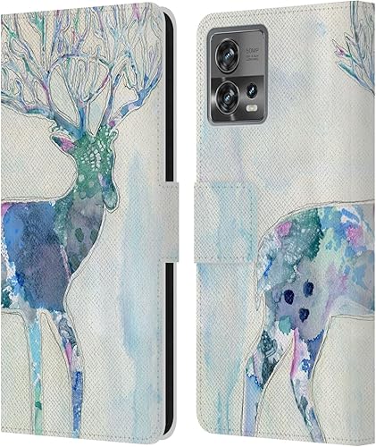 Miniatura 1 de Head Case Designs Officially Licensed Wyanne Quiet Creative Animals 2 Leather Book Wallet Case Cover Compatible with Motorola Moto Edge 30 Fusion