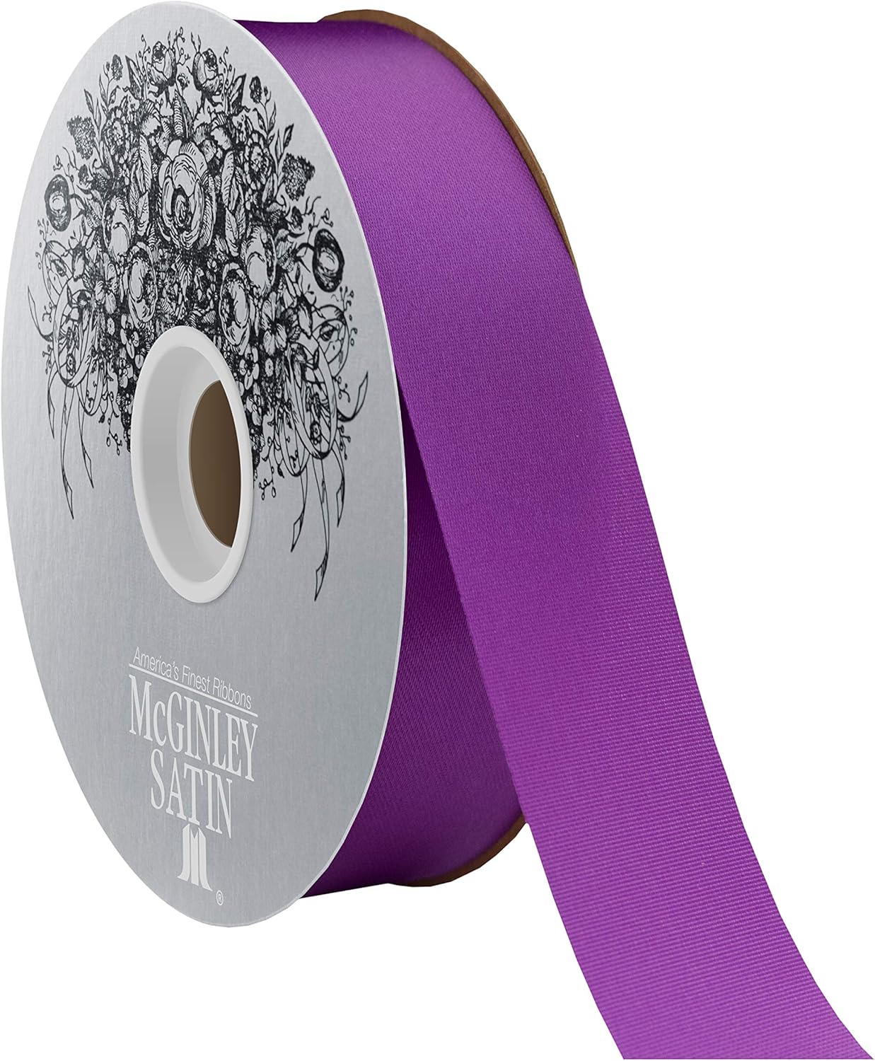 McGinley Mills 1.3" W Acetate Satin Ribbon, Purple, 100