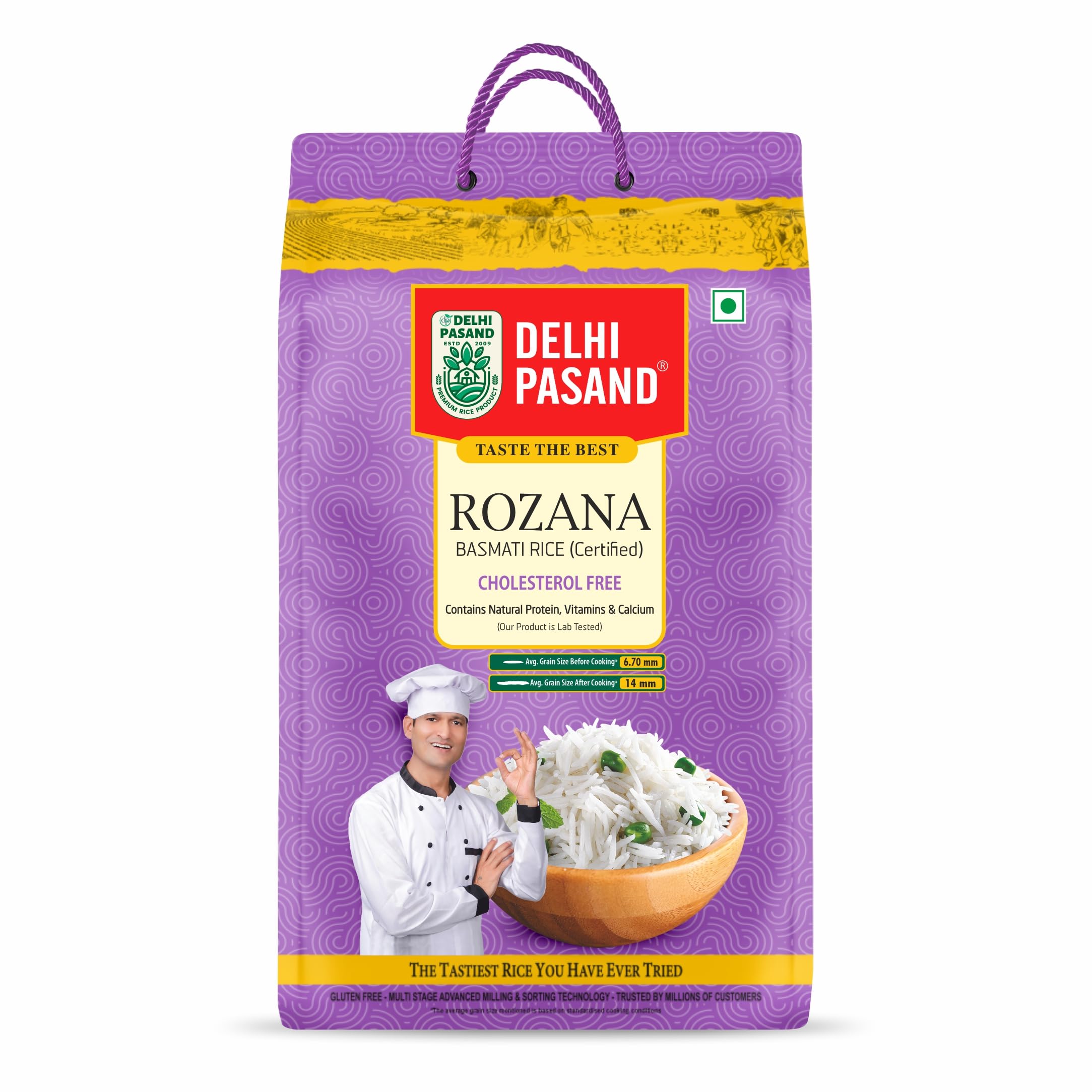 Rozana 5 Kg | India's First Cholesterol-Free Basmati Rice Brand