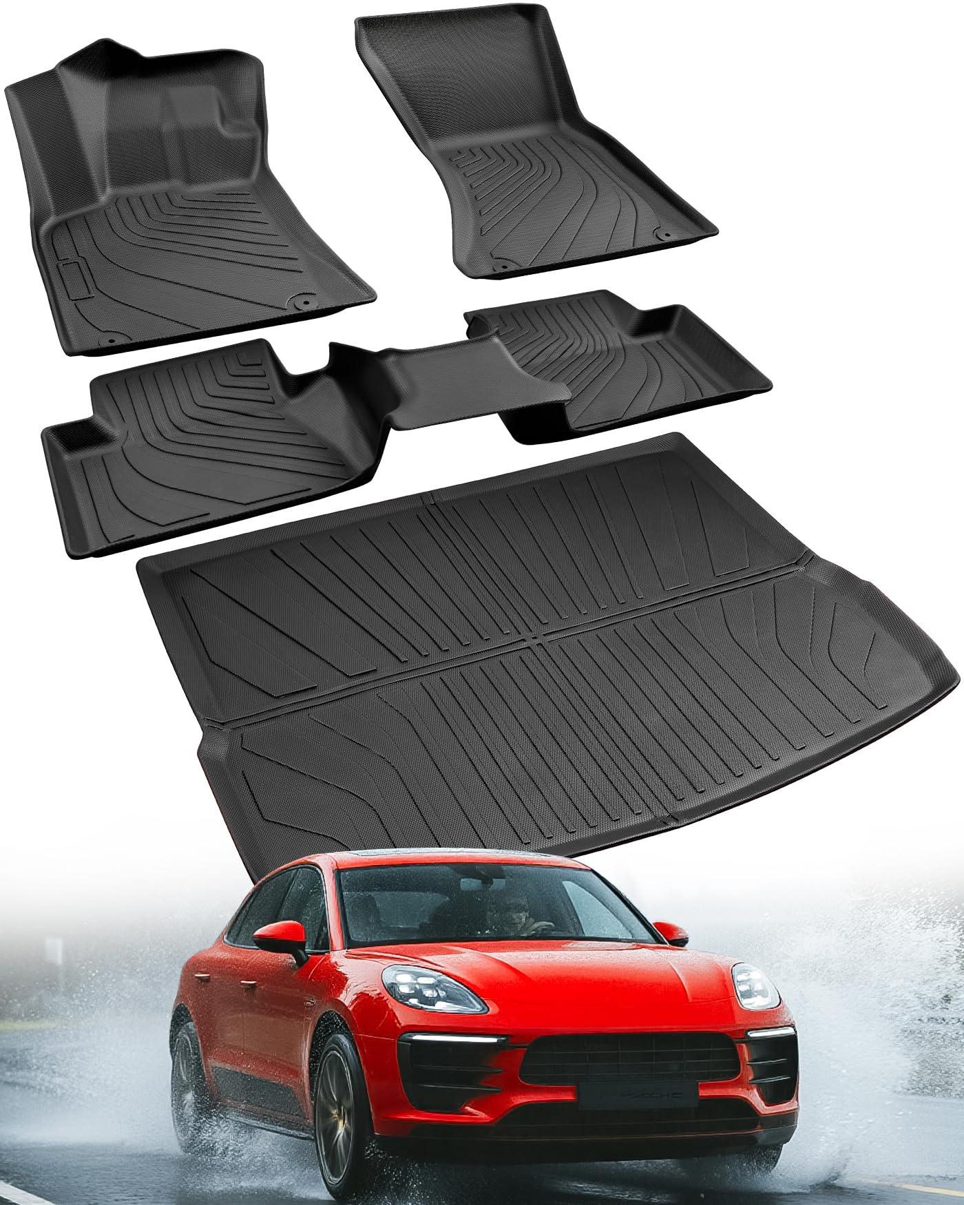 2014-2025 Floor Mats for Porsche Macan All Weather Cargo Liner for Macan S Turbo S Diesel GTS Automotive