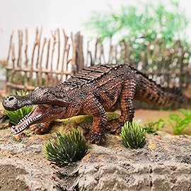 EOIVSH Large Alligator Toy, 10.4 inch Wild Life Alligator Figurine with Moveable Jaw, Crocodile Figure Toy for Boys and Girls, Gift for Kids 3+