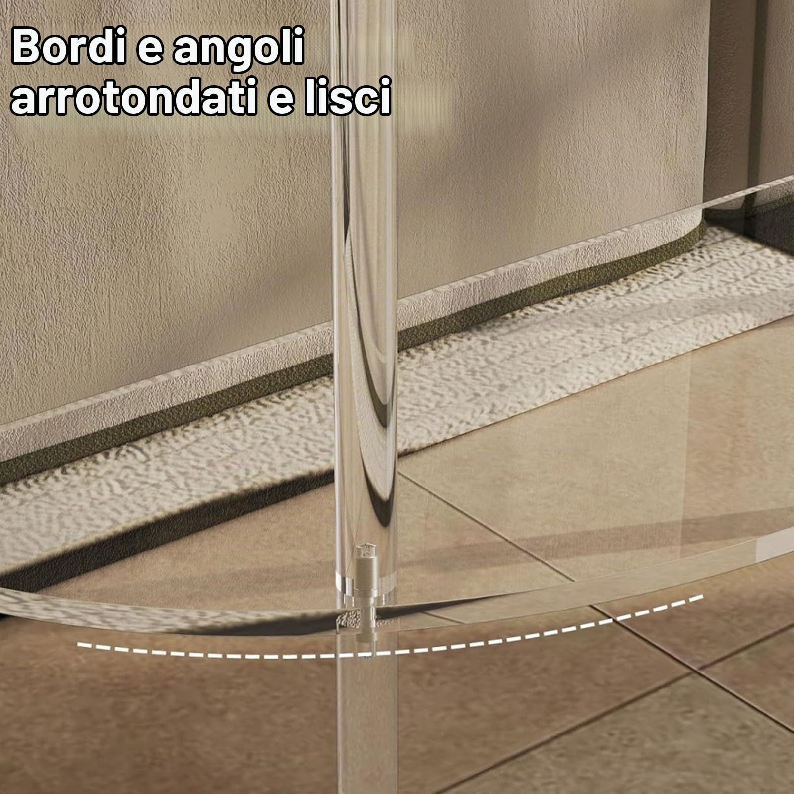 banapoy Tavolino Angolare in Acrilico, Tavolo con Accenti a Mezzaluna a 2 Livelli Tavolo da Ingresso Moderno a Mezzaluna, Decorazioni per la Casa per Soggiorno, Camera da Letto, Bagno,
