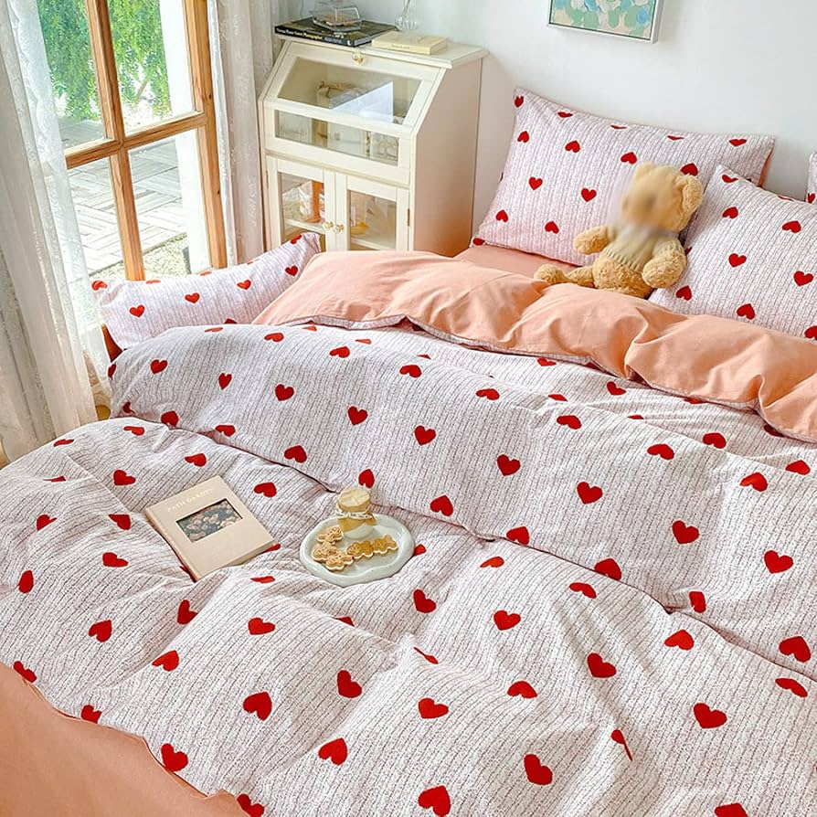 Amazon｜寝具カバーセット 姫系 カラー 布団カバー セミダブル 4点