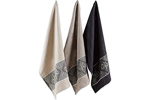 Design Imports Cotton French Jacquard Dish Towels, Set of 3 - French Macaroons