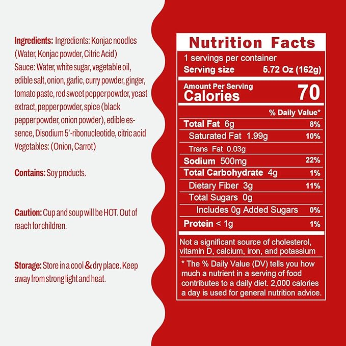 Hethstia 16Pcs Shirataki Spaghetti y Red Curry Ramen Instantáneo, Bajo IG, Keto miniatura 3