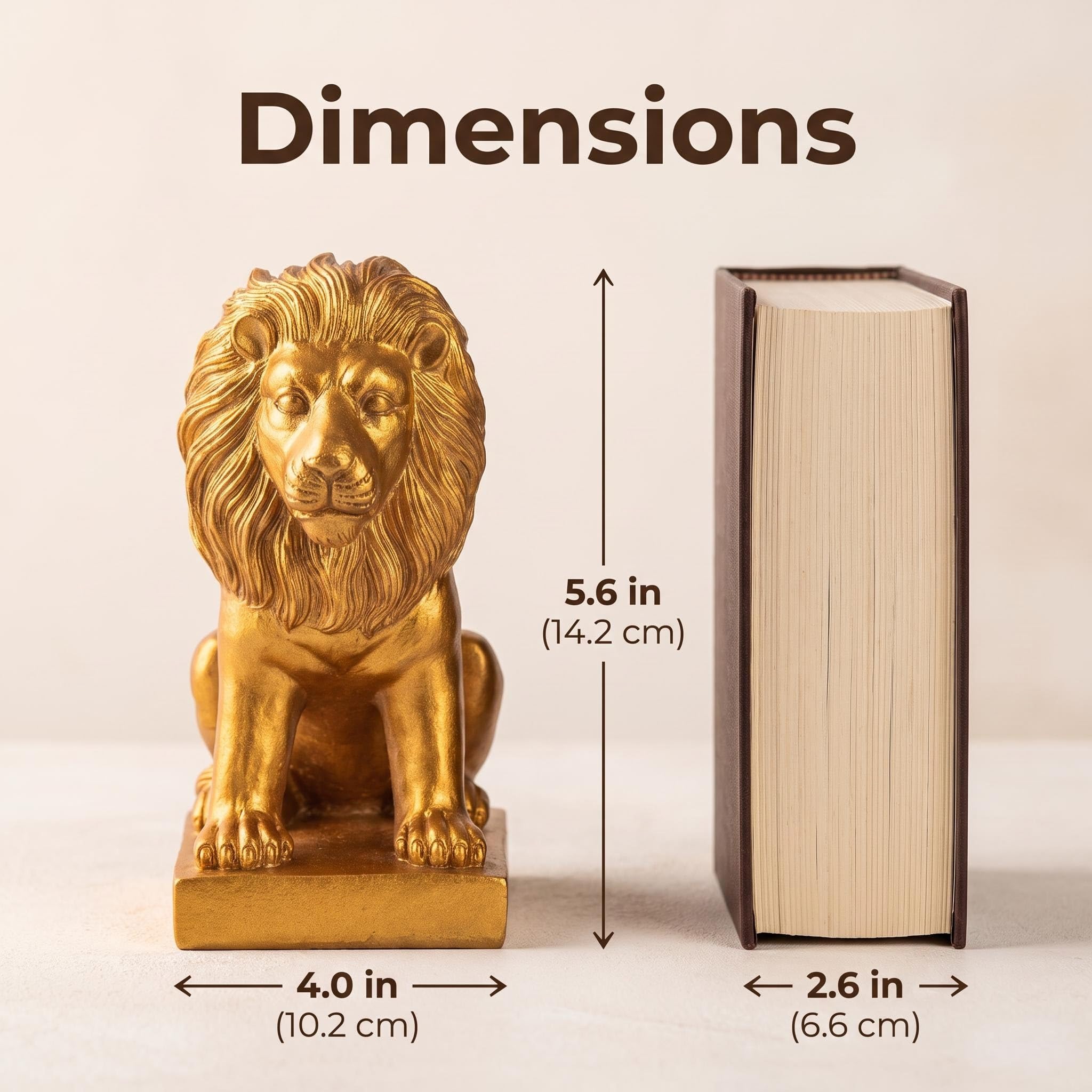 Löwen-Buchstützen für Zuhause, dekorativ, 2 goldene Buchstützen, Bücherregal, Dekoration, Buchstützen zum Halten von Büchern, robuste Buchstützen für Regale, Vintage-Antiq-Regale