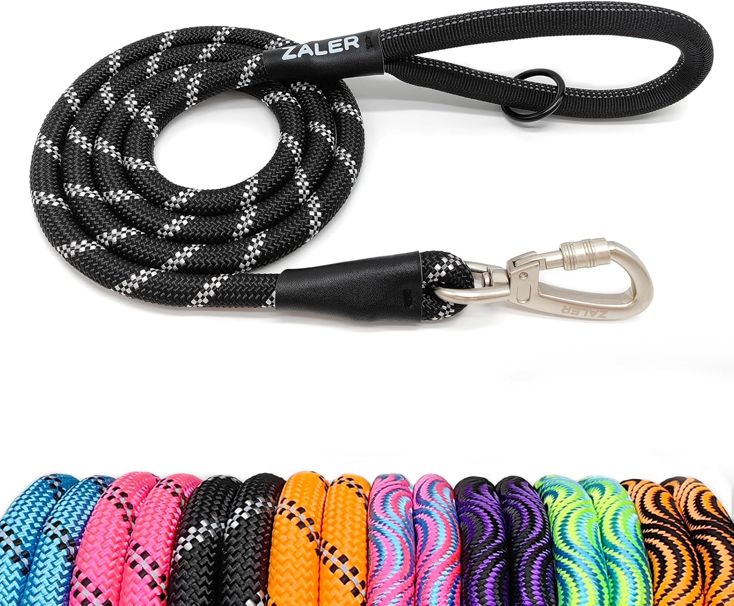ZALER Rope Dog Leash, 4/5/6/10/15/20/30/50 Foot Reflective Dog Leashes with