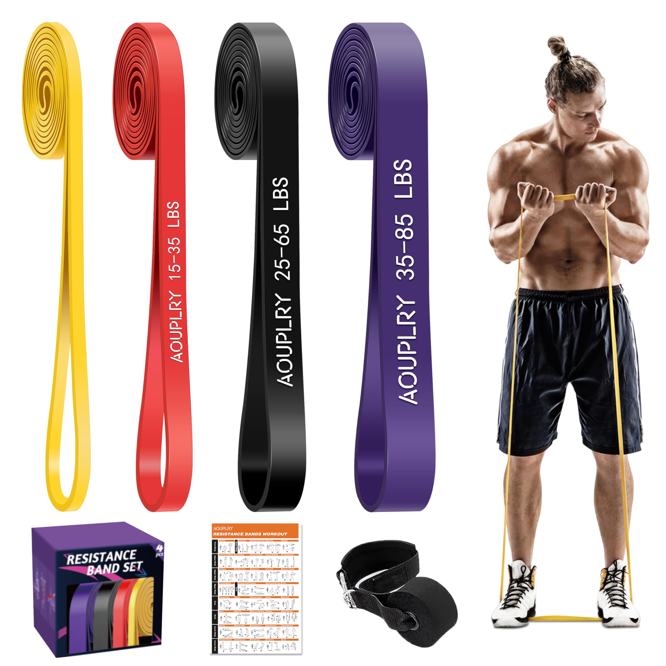 Resistance Bands,Unisex Resistance Bands Set,Exercise Band with Door Anchor,for Shaping,Fat Loss,Muscle Building,Rehabilitation training,Strength Training Auxiliary Equipment