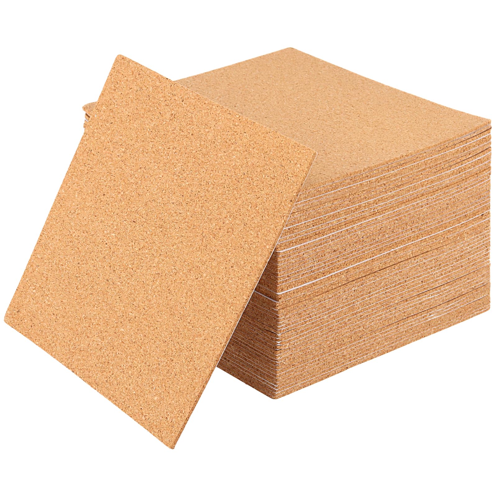 FUNSUEI Sottobicchieri in Sughero 15x15 cm 2 mm per Tazze da Caffè Vino Tè autoadesivi