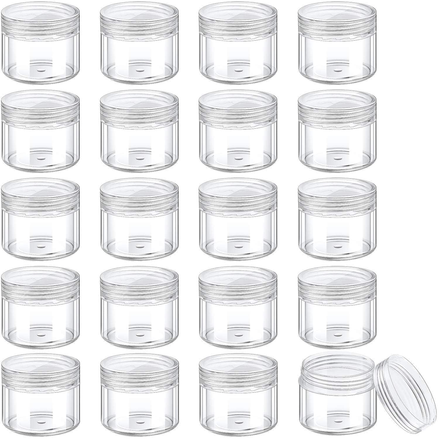 PALLVERA Traders Small Tiny Containers Plastic Clear Boxes with Air Tight Screw lid 5 ml ClearTransparent Gmml Empty JarContainer For Storing Eyeshadow, Makeup, (Pack of 12)(Size : 2.5 cm X3 cm)-image-42