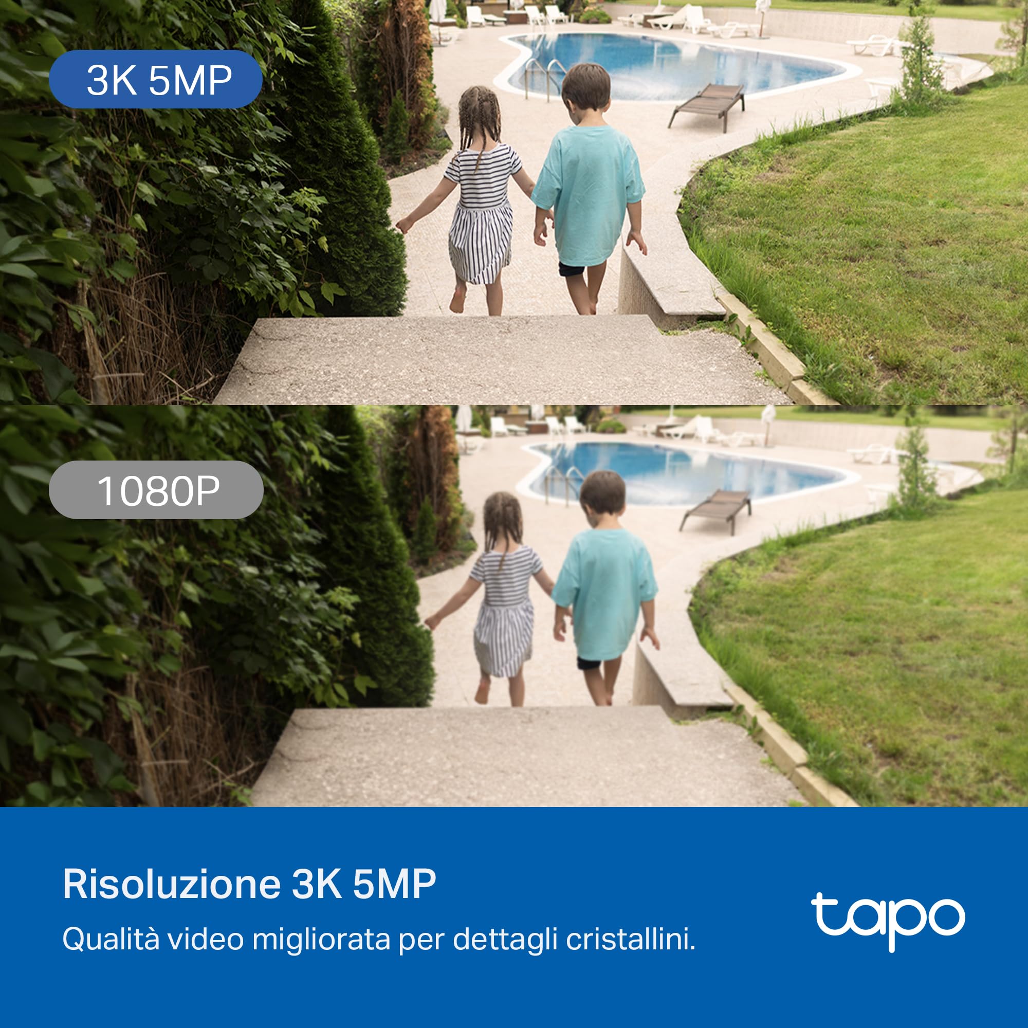 Tapo C530WS Telecamera Wi-Fi Esterno 3K 5MP 360° Visione Notturna a Colori Starlight Rilevamento AI IP66 Wi-Fi Ethernet Allarme Sonoro Luminoso MicroSD 512 GB