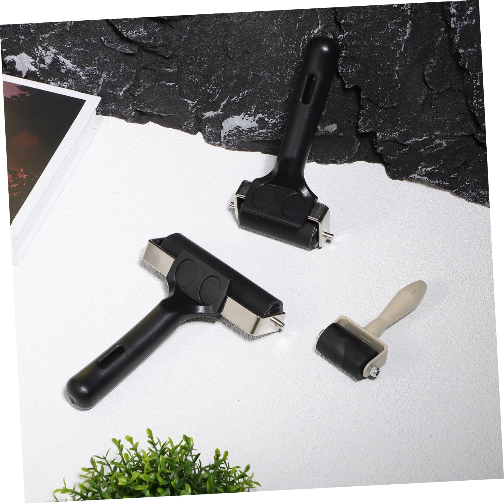 LALAFINA 10cm Printmaking Set Ink Roller for Art Stamping Wood Handle Portable Roller for Printing Ink Stamping