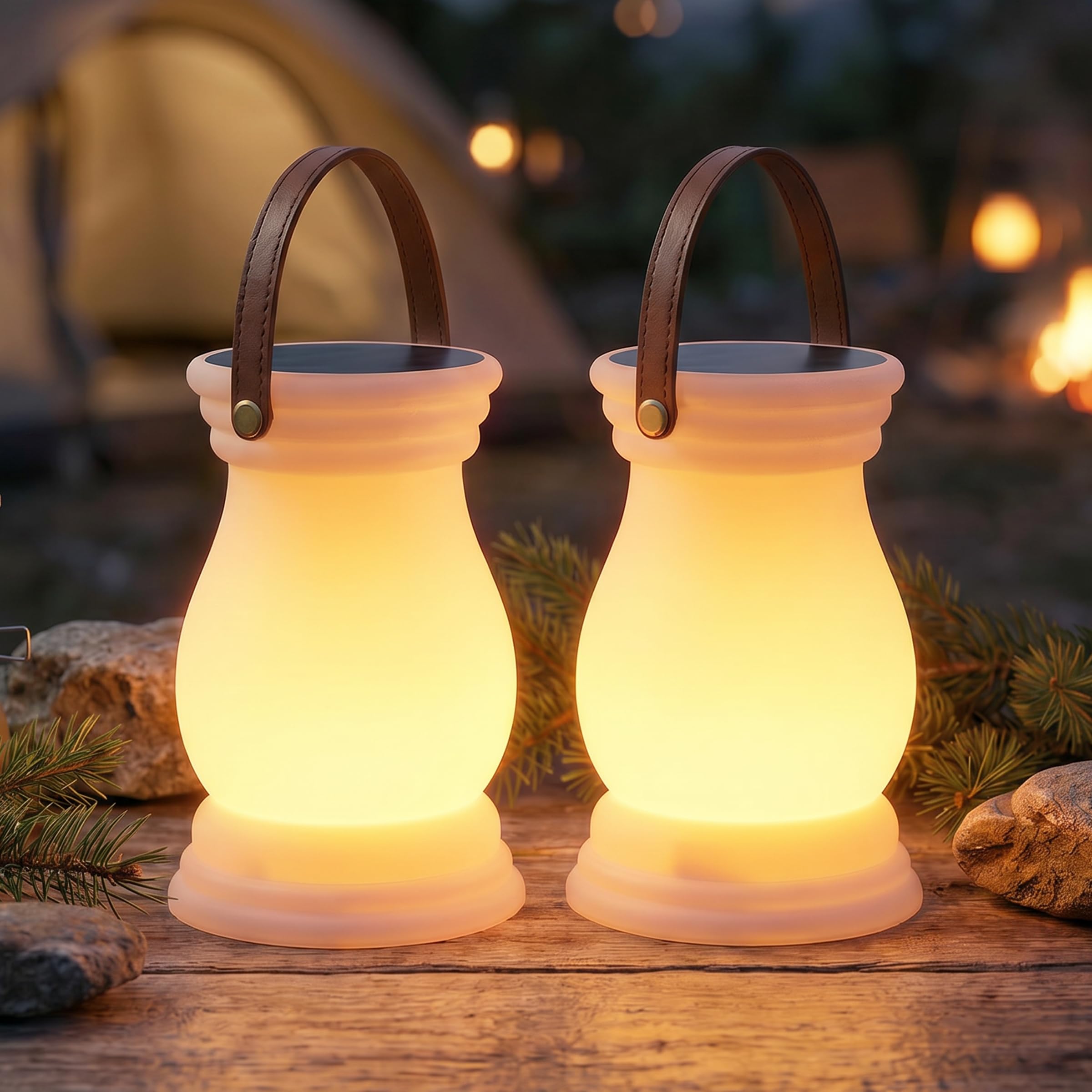 Lampada da tavolo solare per esterni, lanterna portatile ricaricabile tramite USB, impermeabile, a batteria, 2700 K, luce calda e fiamma, dimmerabile, luce notturna per patio, campeggio
