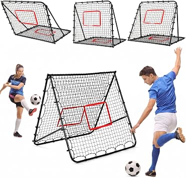 Soccer Rebounder Net, 3 in 1 Double Sided Bounce RebounderNet, Basketball Rebounder, with Adjustable Angle Holes, Suitable for Shooting, Passing, and Ball Control Training for Garden & Indoor Use