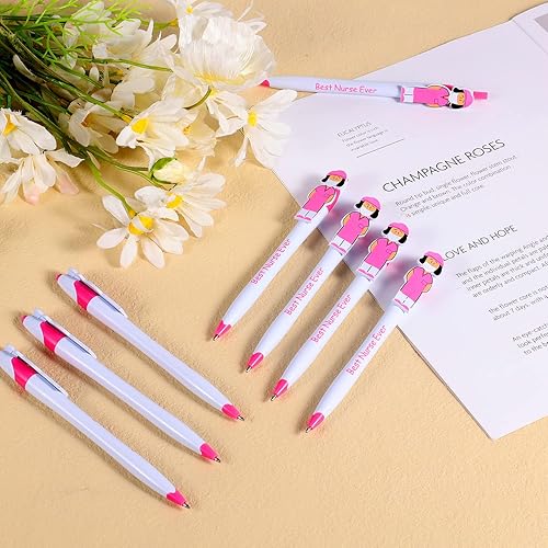 Miniatura 3 de LUTER 12 bolígrafos divertidos para enfermera, regalos de agradecimiento para médicos, enfermeras, asistente médico, enfermera, juego de bolígrafos