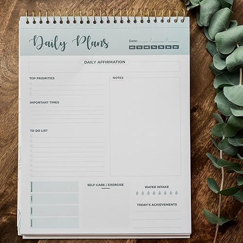 Miniatura 3 de Agenda diaria con espiral, 100 hojas sin fecha, bloc de notas de escritorio, calendario motivacional, organizador, rastreador de productividad,