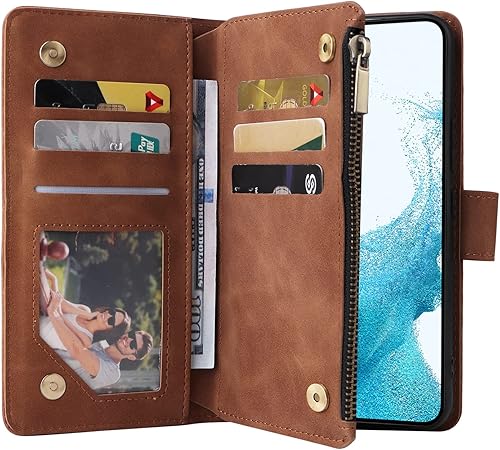 Miniatura 2 de LBYZCASE Funda para Galaxy A54 5G con ranuras para tarjetas bloqueo RFID, función atril con cierre magnético, cierre magnético, correa de muñeca