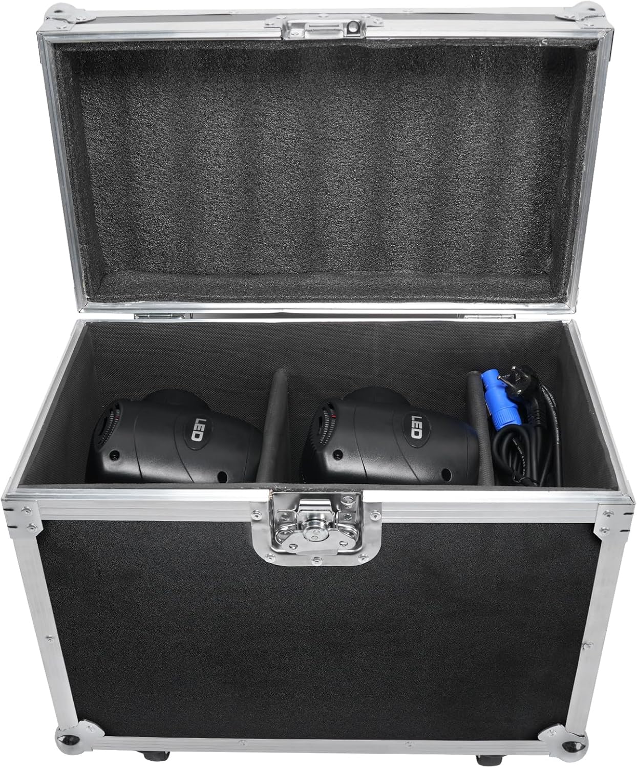 120W Moving Head Light(2-Pack) with Flight Case Aluminum Frames 19.29"x11.4"x15.35" Black for Wedding/Church/Party/DJ Live Show