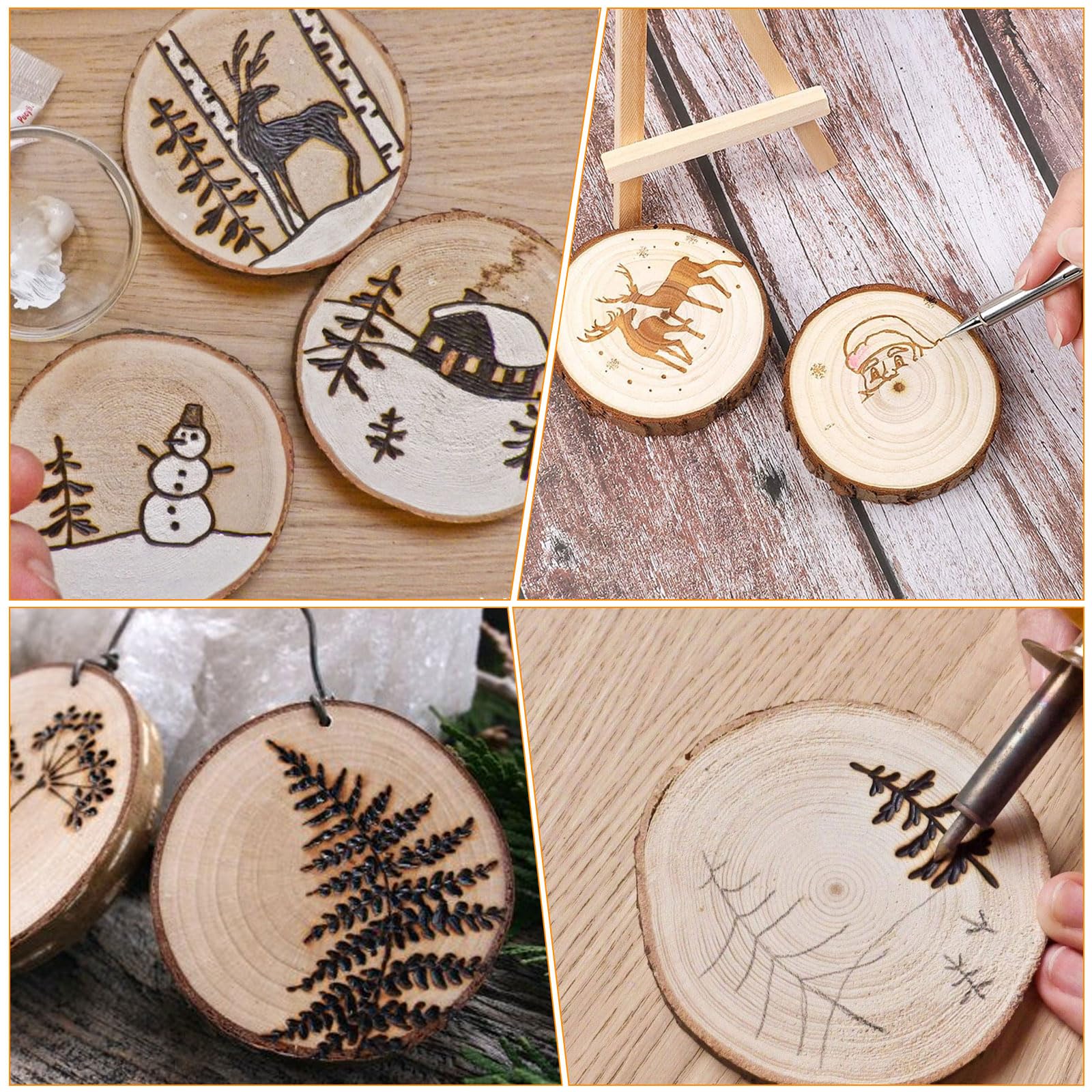 Dwitkul 30 Pièces Rondin De Bois Deco 7-8cm Diamètre Sans