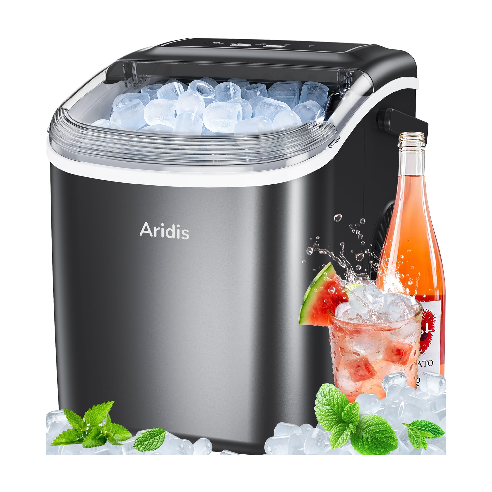 Eiswürfelmaschine Selbstreinigend 12kg/Tag 2 Eiswürfel Größen mit Eisschaufel