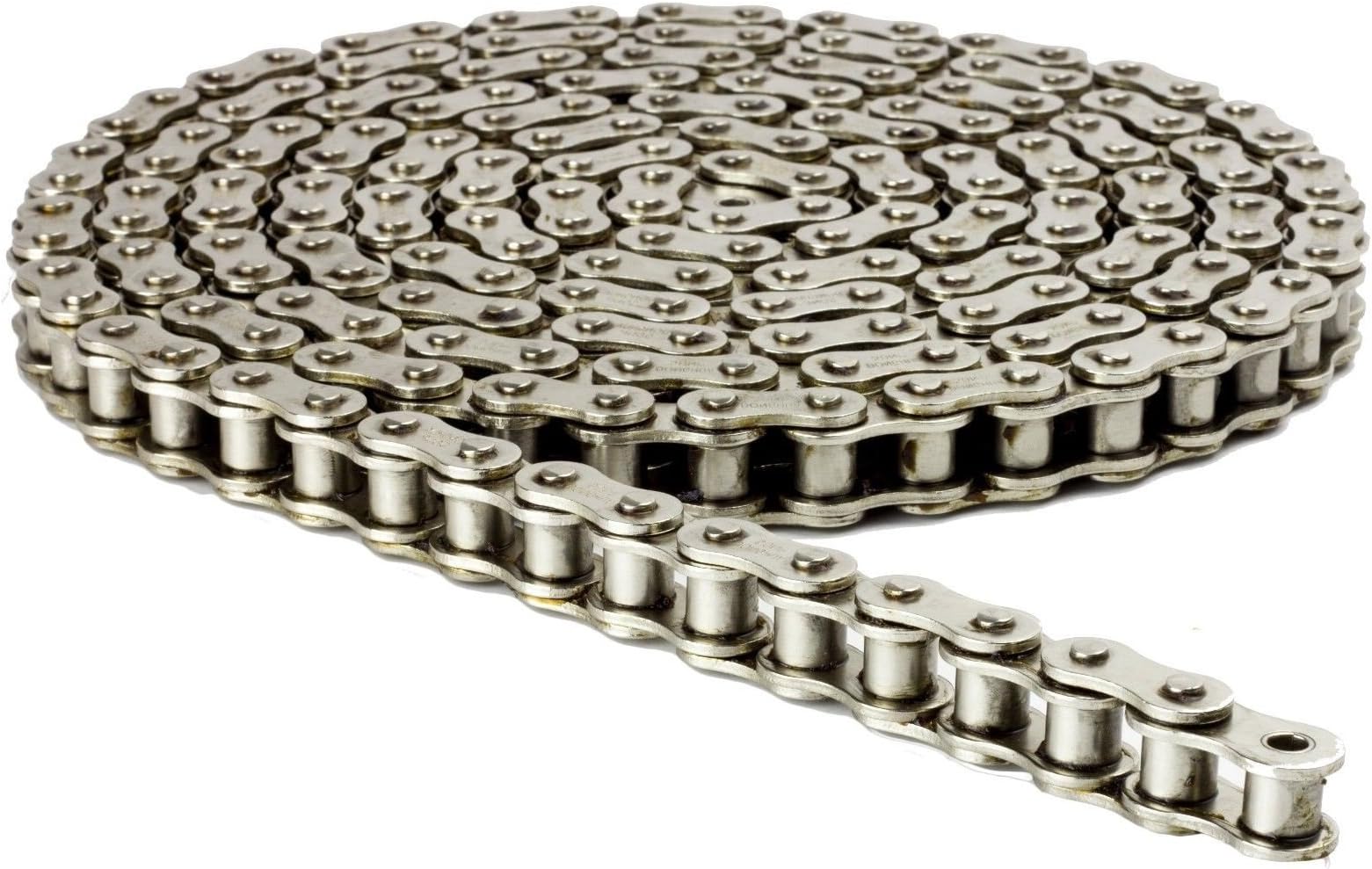 415H Nickel Plated Motorized Chain 98 Links (49 in) for 49cc 60cc 66cc 80cc Motor Bike with 1 Connecting Link