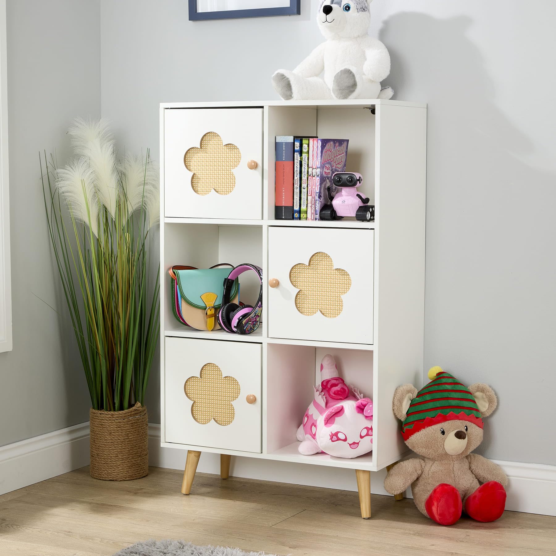 B&Q -  Daisy 3X3 Cube Storage Bookcase With Open Shelves And Cupboard Doors