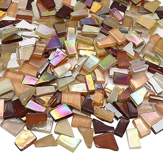 LITMIND Brown Mixed Irregular Glass Mosaic Tiles for Art Crafts, 9oz Value Pack Mosaic Making Supplies, Mosaic Kits for Adults