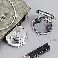 Vista 3 de WE 12 piezas de bautismo compacto espejo favor -Bautizo Recuerdos/maquillaje de espíritu santo compacto con bolsa decorada
