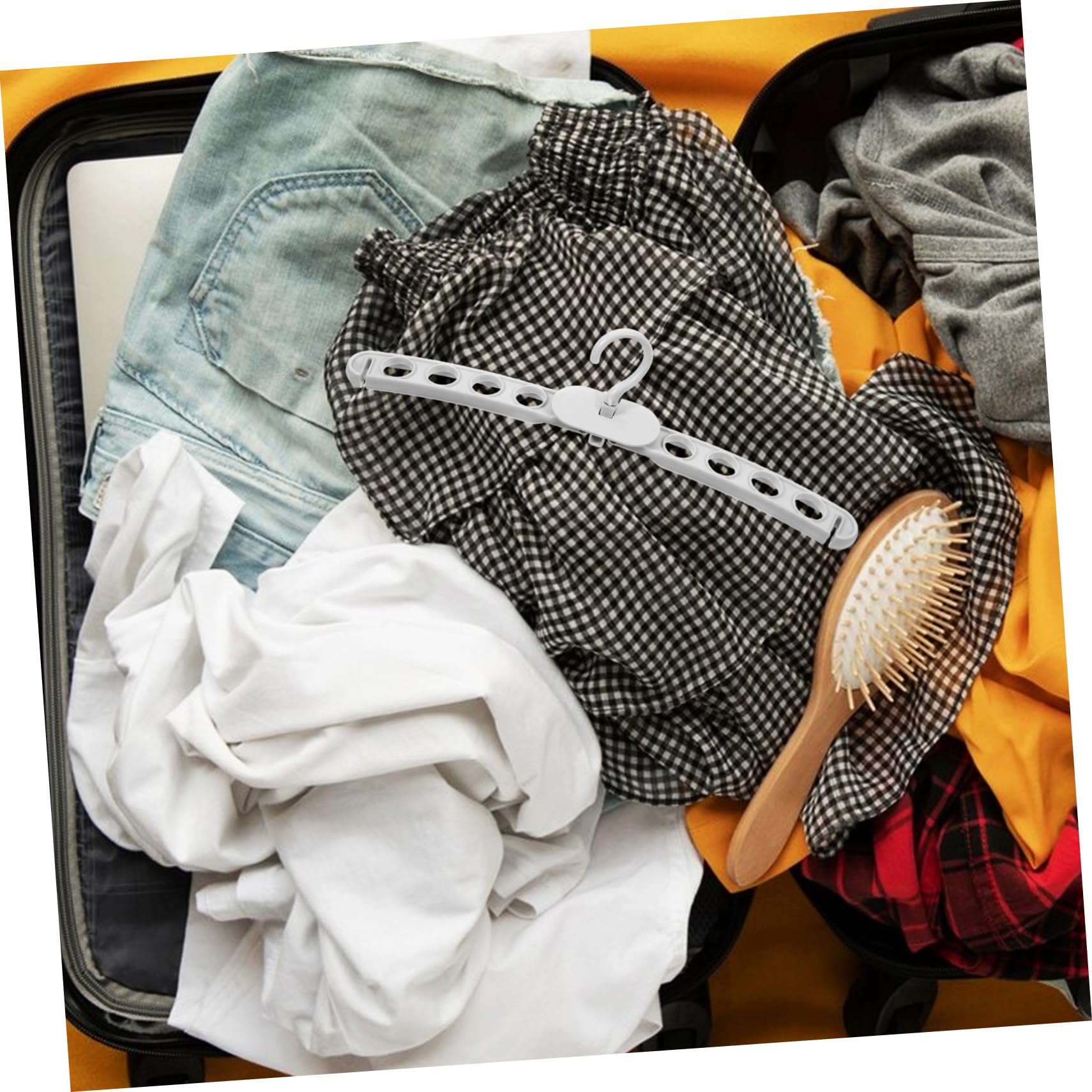 VILLFUL Travel Folding Hanger Clothes Hanger Coat Hanger Travel Hanger Sweater Hanger Foldable Clothing Rack Collapsible Clothes Drying Rack Closet Hangers Plastic Hangers for Clothes Grey