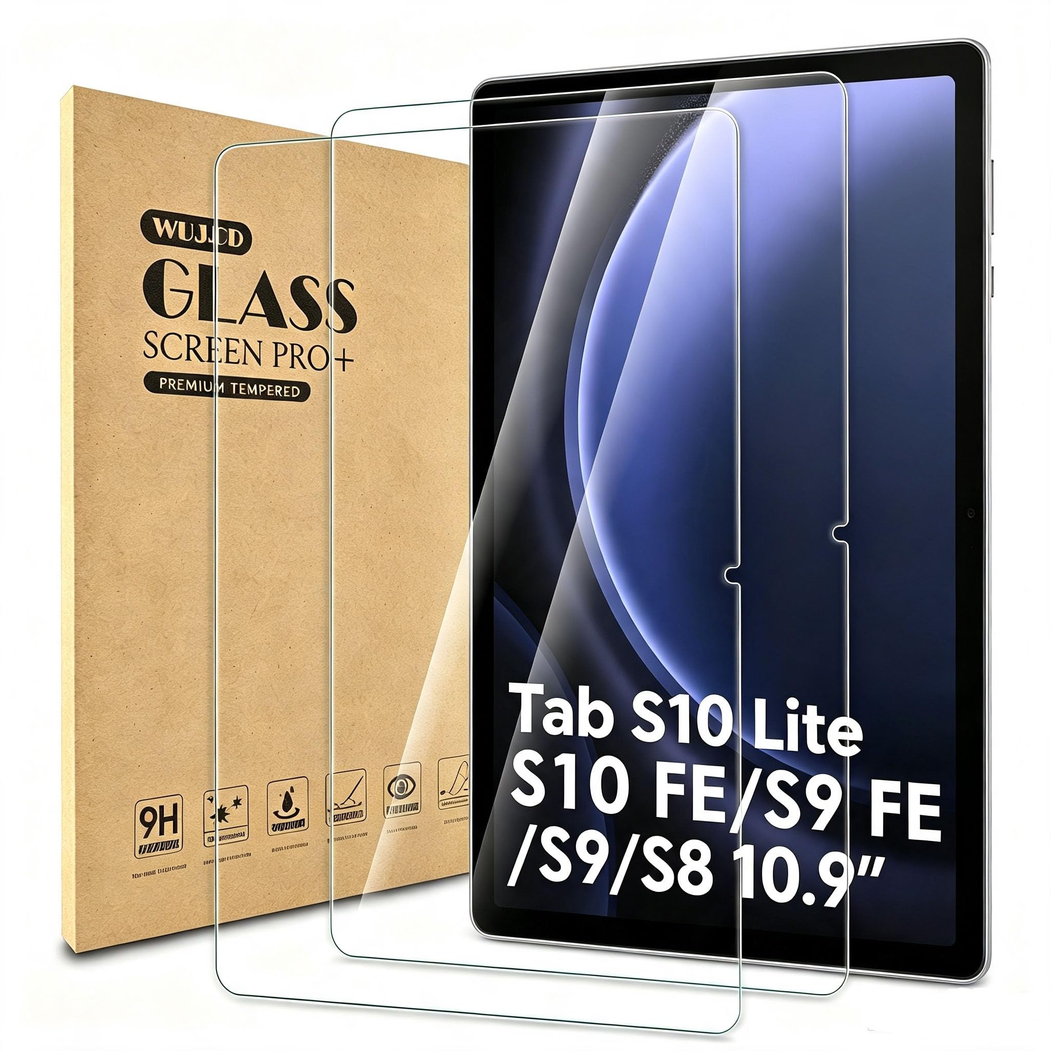 2 Pack Screen Protector Compatible with Samsung Galaxy Tab S10 FE / S9 FE / S9 / S10 Lite 11 Inch, Tempered Glass Film 【Anti Scratch 】【Anti Bubble】
