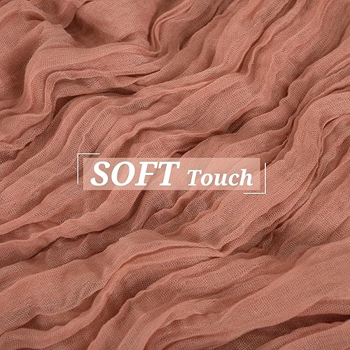 Miniatura 10 de Paquete de 6 caminos de mesa de gasa azul polvoriento, camino de mesa de gasa de 10 pies de largo, semitransparente, bohemio o rústico, decoración