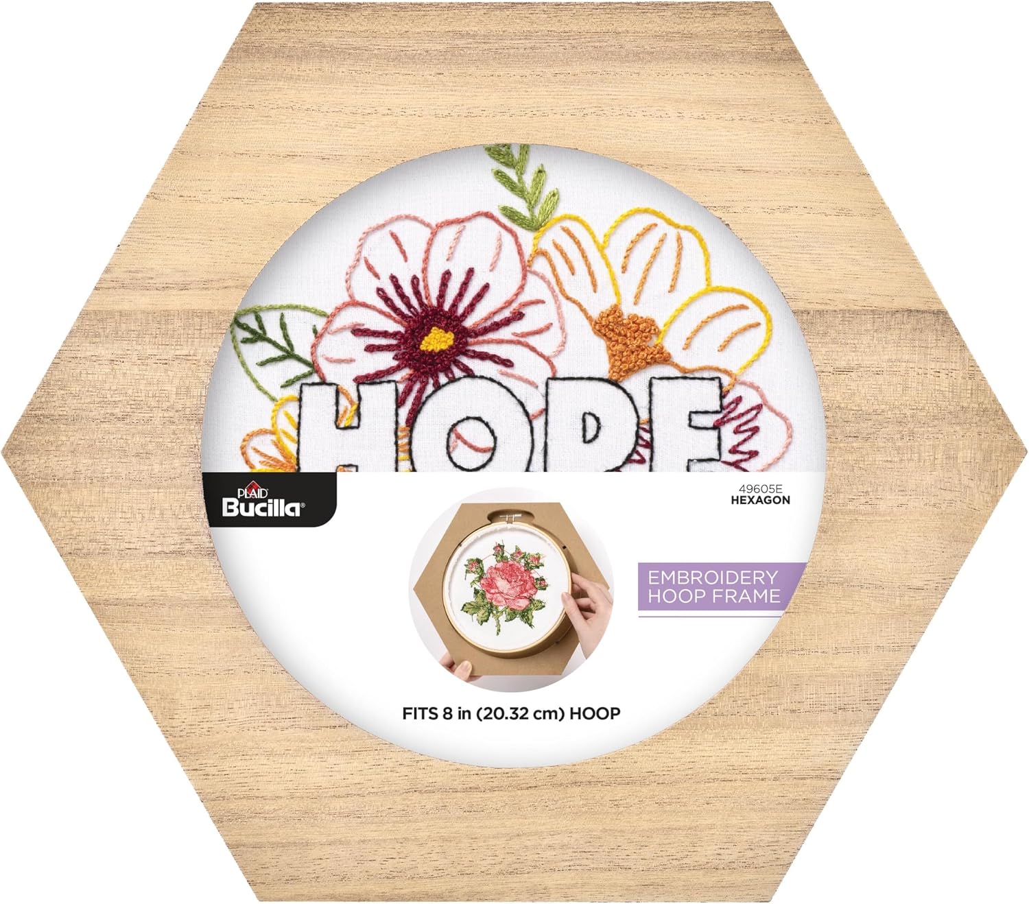 Bucilla, Embroidery Hoop Hexagon Frame, Fits 8" Embroidery Hoop