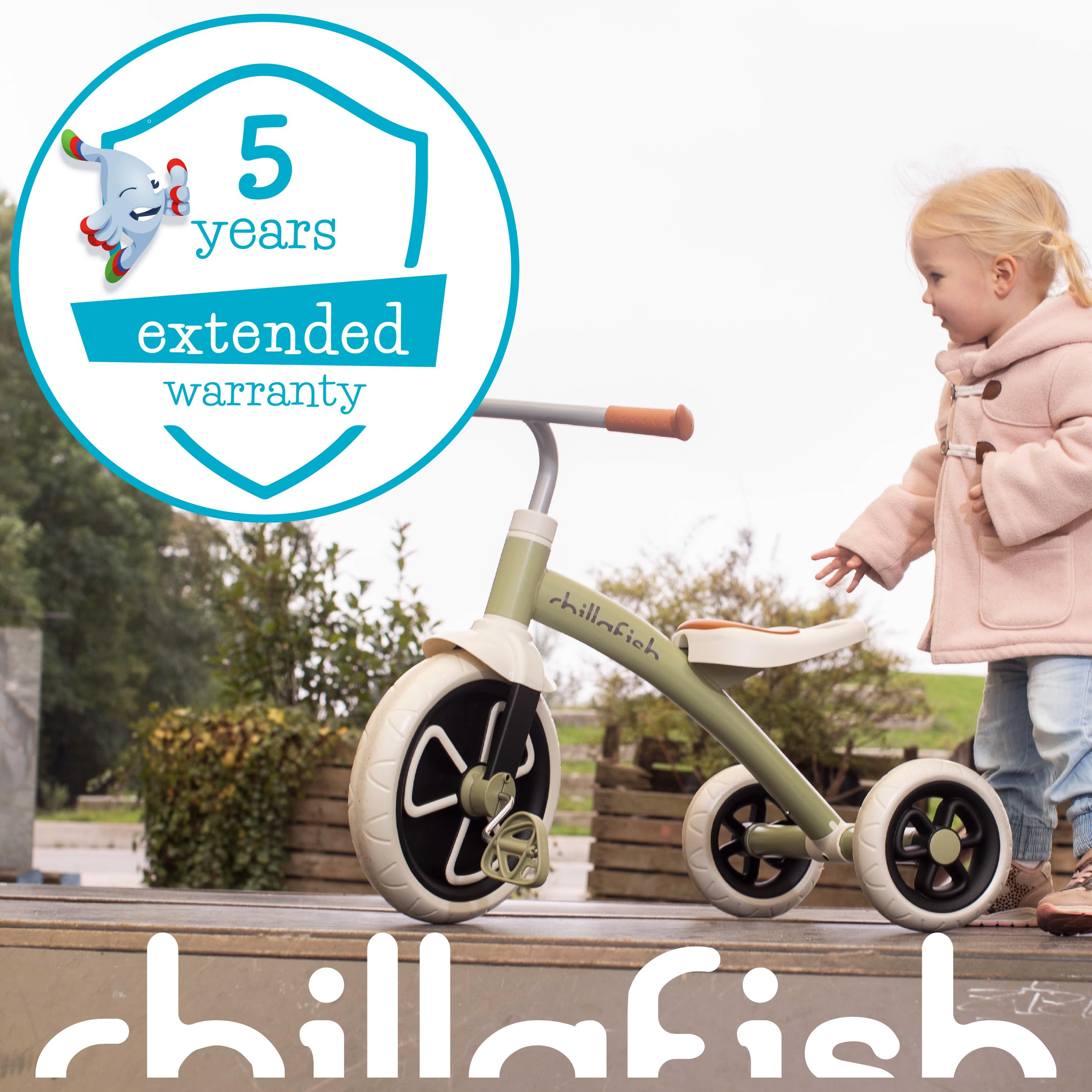 Chillafish Ziggi Dreirad für Kleinkinder – Robustes und sicheres Kinderfahrzeug für motorische Entwicklung, Outdoor-Abenteuer und spielerisches Lernen CPZG01OLI