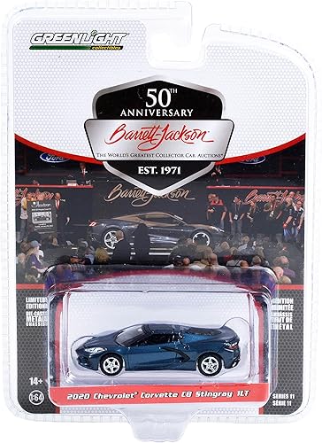 2020 Chevy Corvette C8 Stingray 1LT Shadow Gray Metallic (Lote # 421.2) Barrett Jackson Series 11 164 Modelo de automóvil fundido a presión por