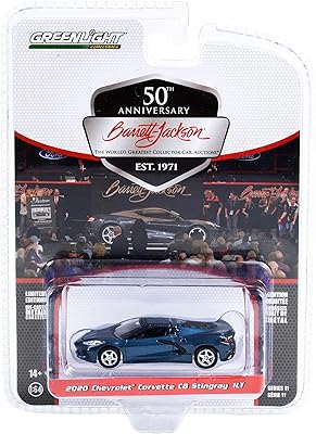 2020 Chevy Corvette C8 Stingray 1LT Shadow Gray Metallic (Lot #421.2) Barrett Jackson Series 11 1/64 Diecast Model Car by Greenlight 37270 E