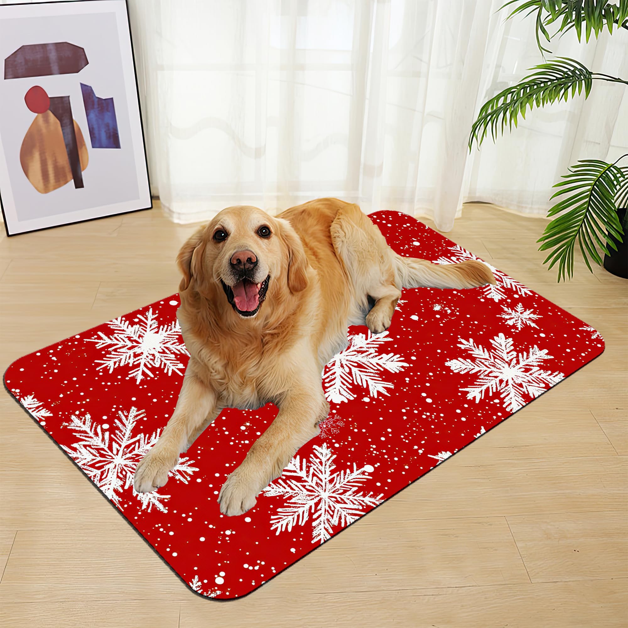Chirtsmas Haustierfuttermatte für Katzen und Hunde, saugfähig, schnell trocknend, rutschfeste Gummiunterseite, wasserdichte Napfunterlage für den Innenbereich, Haustierbedarf, 40,6 x 61 cm
