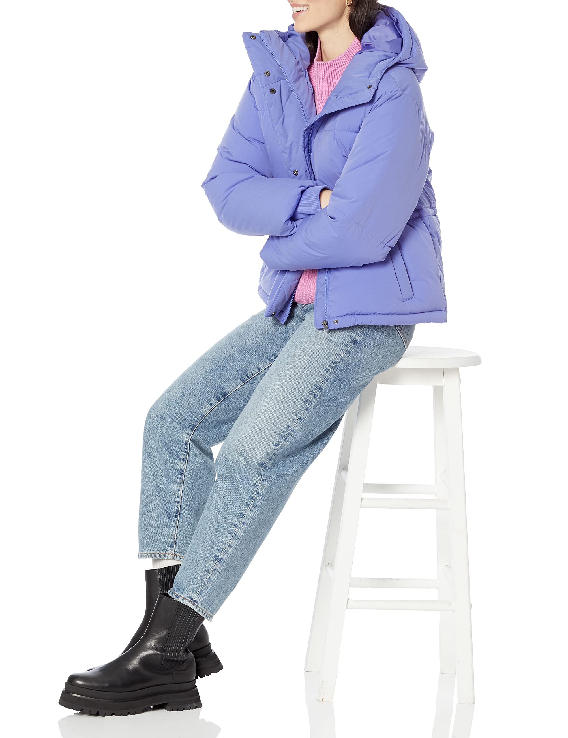 Amazon Essentials Femme Doudoune Courte À Capuche (disponible En Grande Taille)