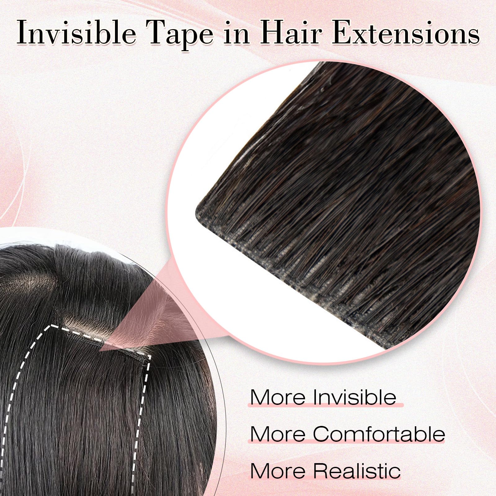 SEGOHAIR Tape in Hair Extensions Human Hair Virgin Hair Pieces Injected Remy Tape Hair Extensions - Image 2