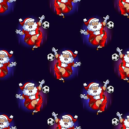 Divertido papel de regalo de fútbol de Papá Noel de Navidad regalo de futsal rollo de 12 pies x 30 pulgadas Divertido papel de regalo de fútbol de Papá Noel de Navidad regalo de futsal rollo de 12 pies x 30 pulgadas