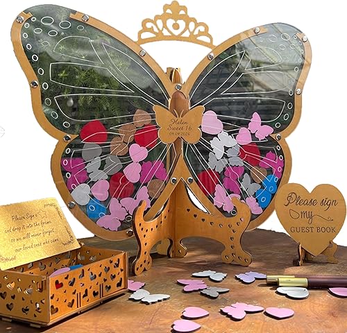 Sweet 15 - Libro de invitados personalizado de membrillo de Mis Membres, regalo alternativo para hija, libro de invitados Sweet 16 Guest Book de