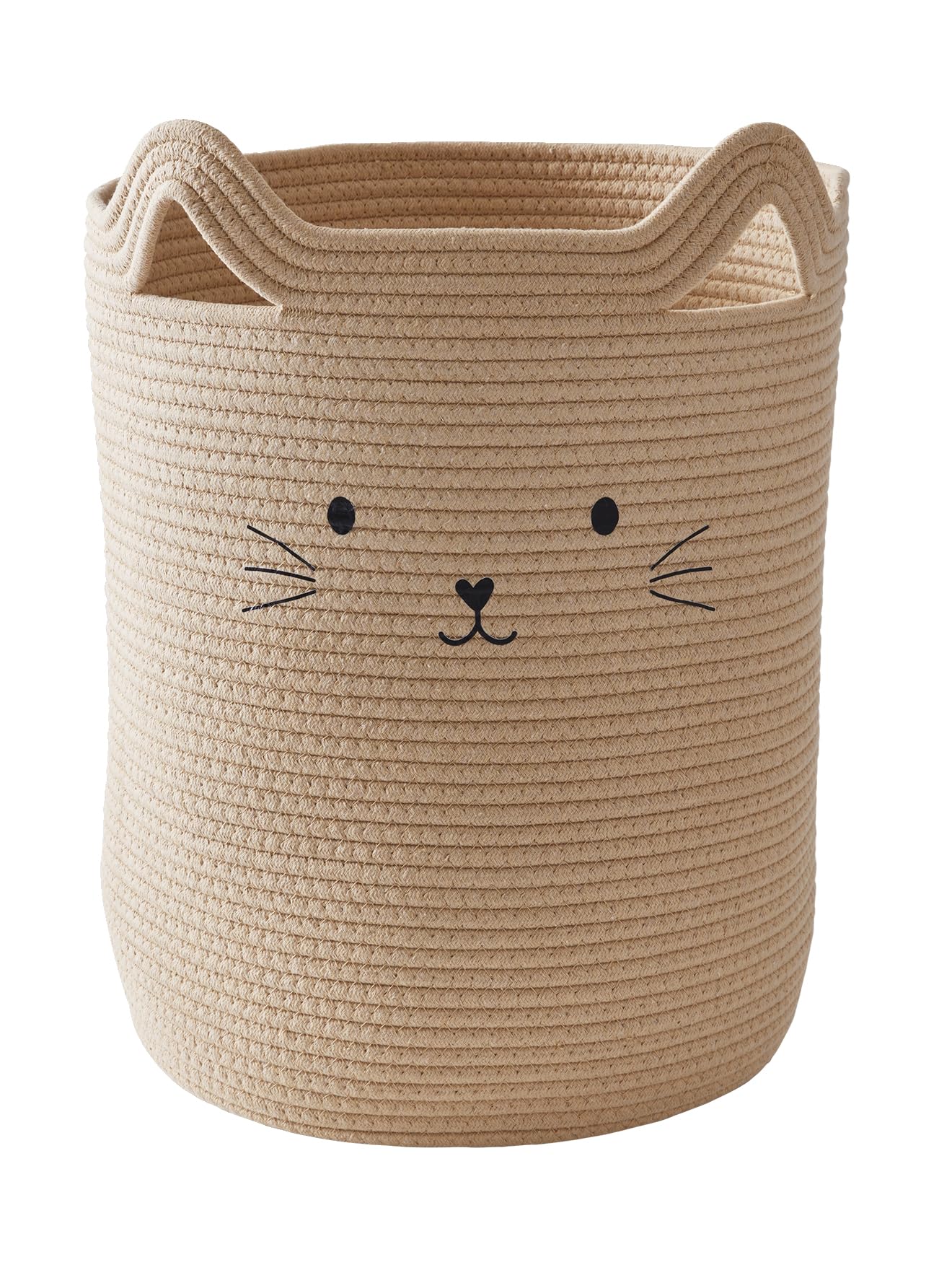 VERTBAUDET Panier rangement en corde de coton Chat beige TU