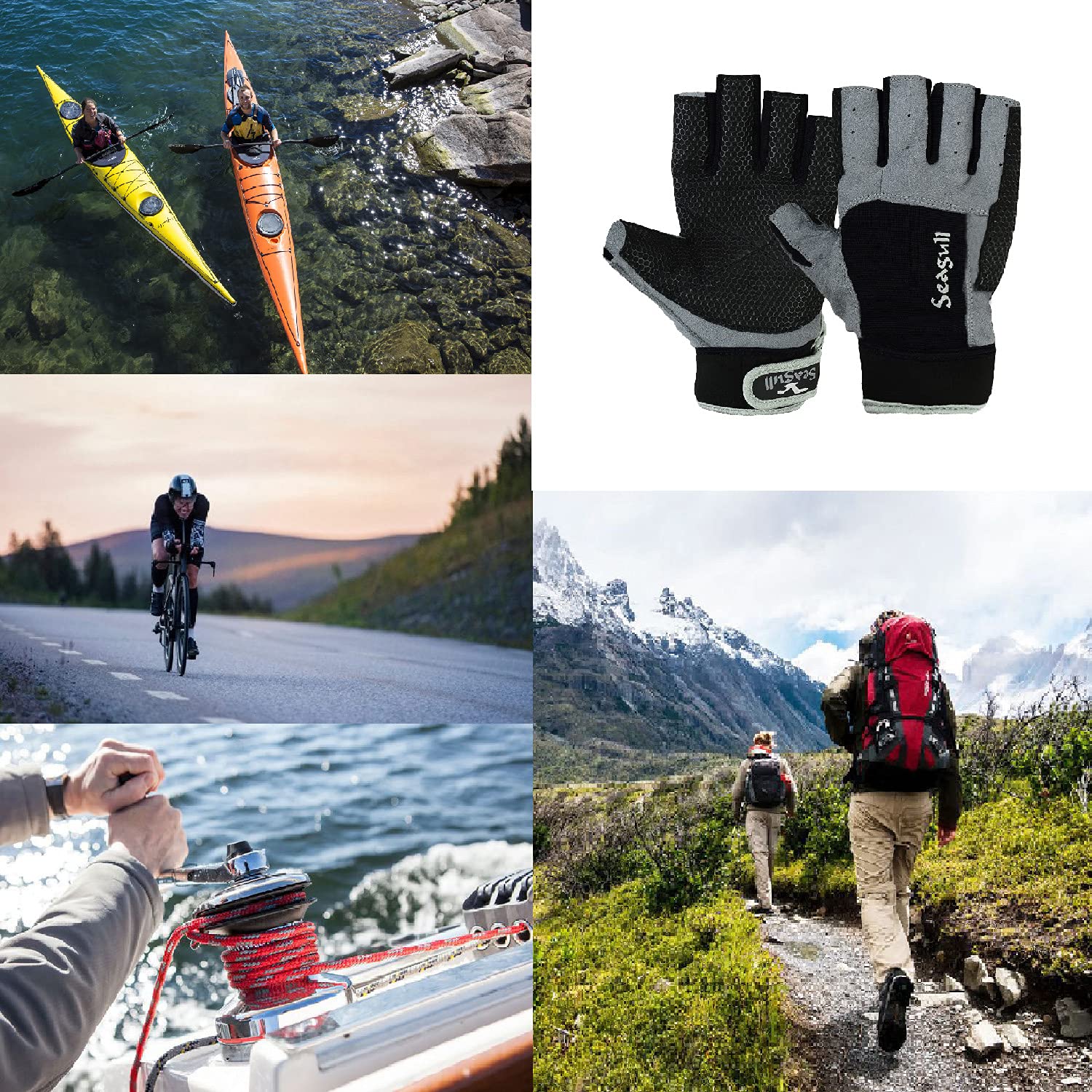Gants mouettes adhérents pour la voile, la voile, le bateau, les sports de plaisance, taille XL