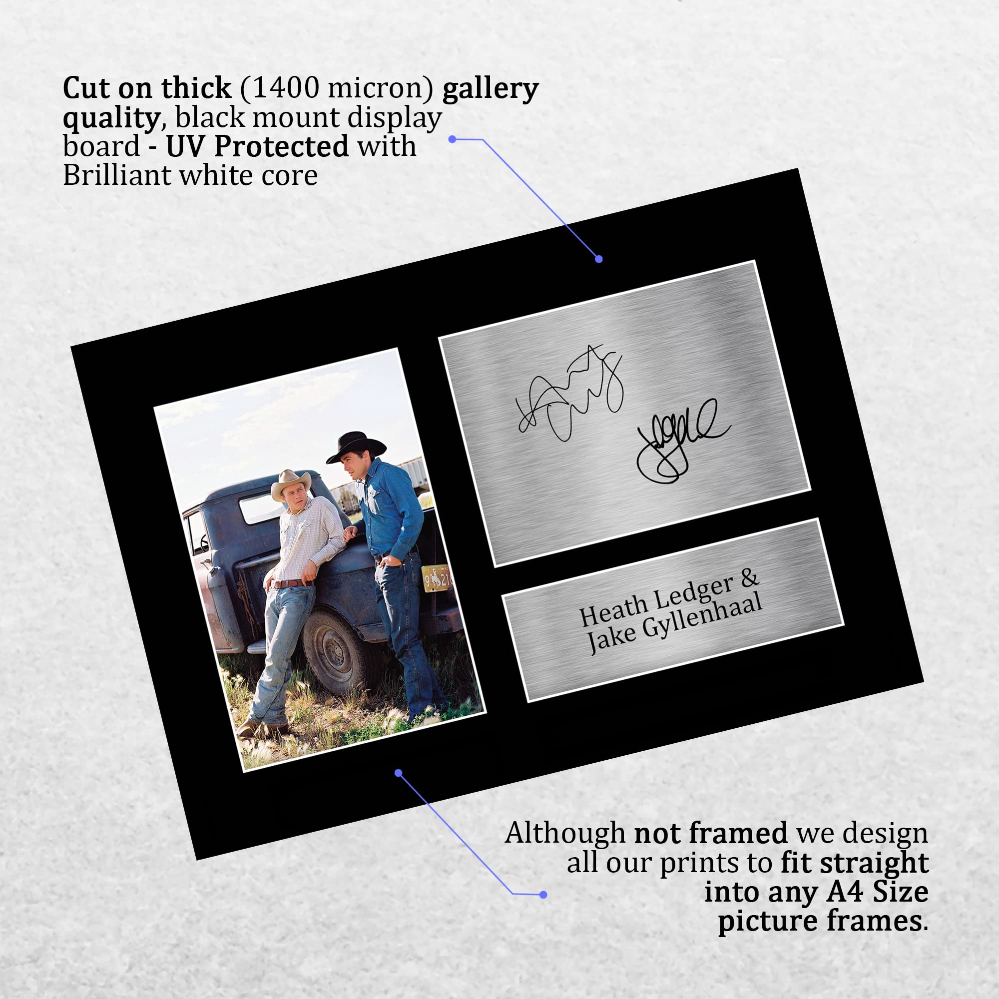 HWC Trading A4 Heath Ledger & Jake Gyllenhaal Brokeback Mountain Geschenke Geducktes Signiertes Autogramm Foto Für Fans Von Film Memorabilien