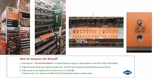 Miniatura 6 de Furni-Pro - Bases de mesa deslizantes para restaurantes y hogares, deslizamiento ajustable, rosca #14-20 x 12 pulgadas de alto, 12 piezas por