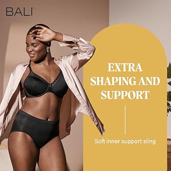 Bali Women's Seamless Underwire Bra, One Smooth U Smoothing Underwire Bras for Women, Convertible Straps, Ultra Light