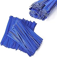 Vista 3 de Tangyinrd 1000 Piezas Lazos de Torsión Azules de 5", Lazos para Plantas, Lazos para Cables, Lazos Reutilizables para Pan para Bolsas de Fiesta