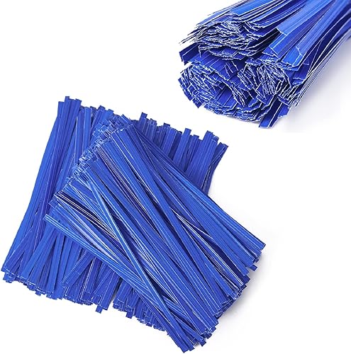Miniatura 3 de Tangyinrd 1000 Piezas Lazos de Torsión Azules de 5", Lazos para Plantas, Lazos para Cables, Lazos Reutilizables para Pan para Bolsas de Fiesta
