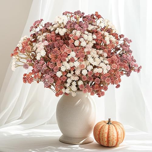 Miniatura 2 de Flores de aliento de bebé artificiales, flores de otoño a granel, 10 unidades, plantas falsas de Gypsophila para decoración de otoño, ramos de
