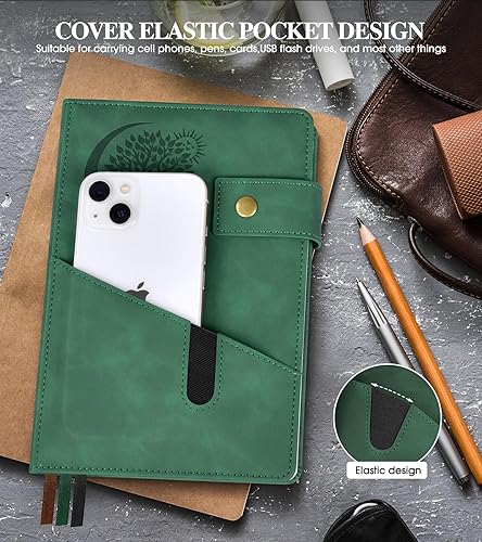 Miniatura 3 de PAIBAS Cuaderno en blanco, cuaderno de bocetos A5 de cuero de tapa dura con 200 páginas de papel grueso en blanco para hombres y mujeres, diario