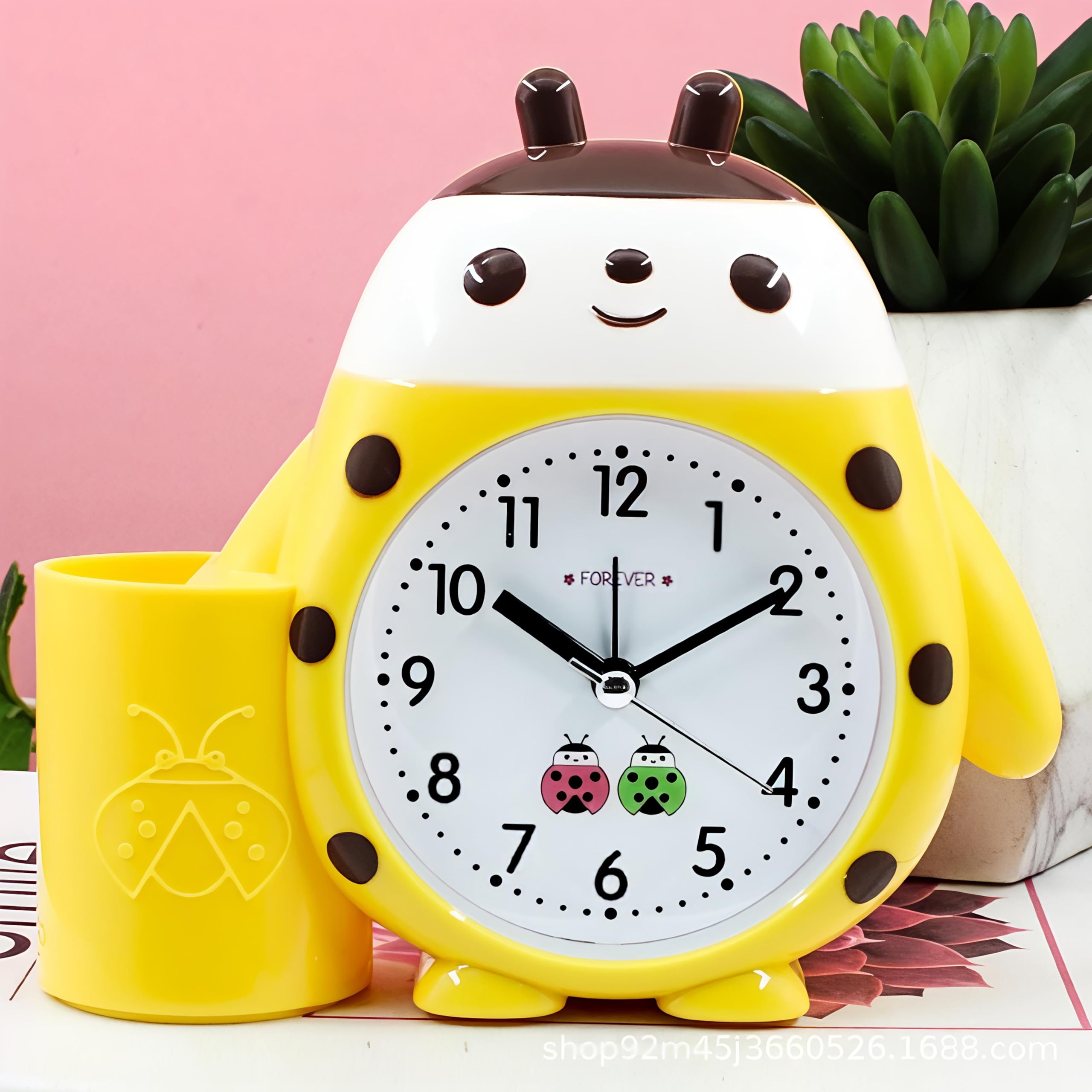 Cute Cartoon Alarm Clock for Kids - Pink -11 Cute Cartoon Alarm Clock for Kids - Pink -11